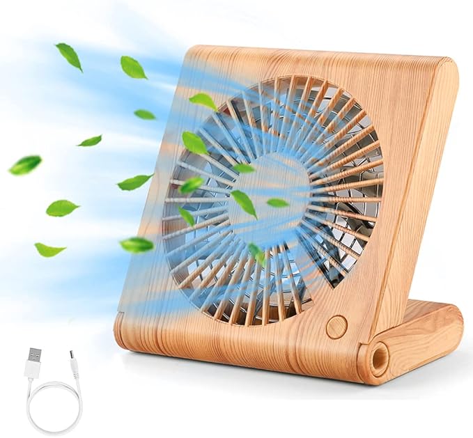 mini ventilateur de bureau pliable en bois