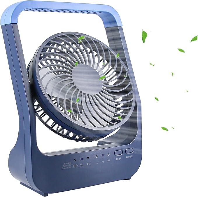 ventilateur de bureau avec batterie bleu