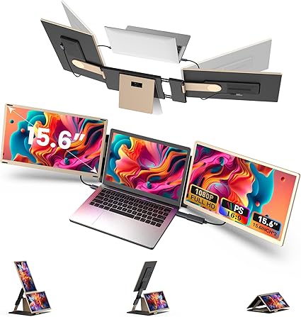 triple ecran avec support pour ordinateur portable