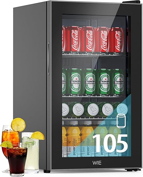frigo miniature compact pour boissons avec double vitrage noir