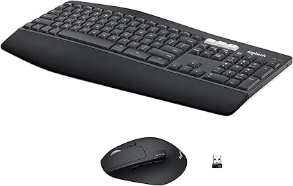 clavier avec structure courbe et souris ergonomique sans fils noir