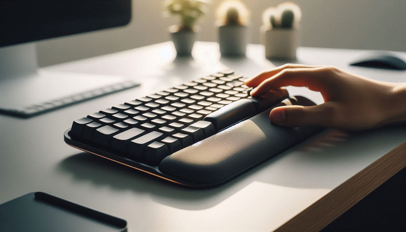 clavier ergonomique avec repose poignet et main