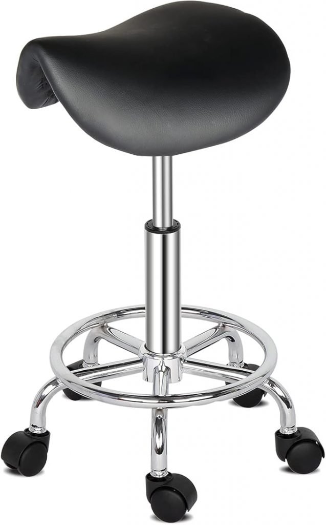 tabouret ergonomique selle de cheval noir