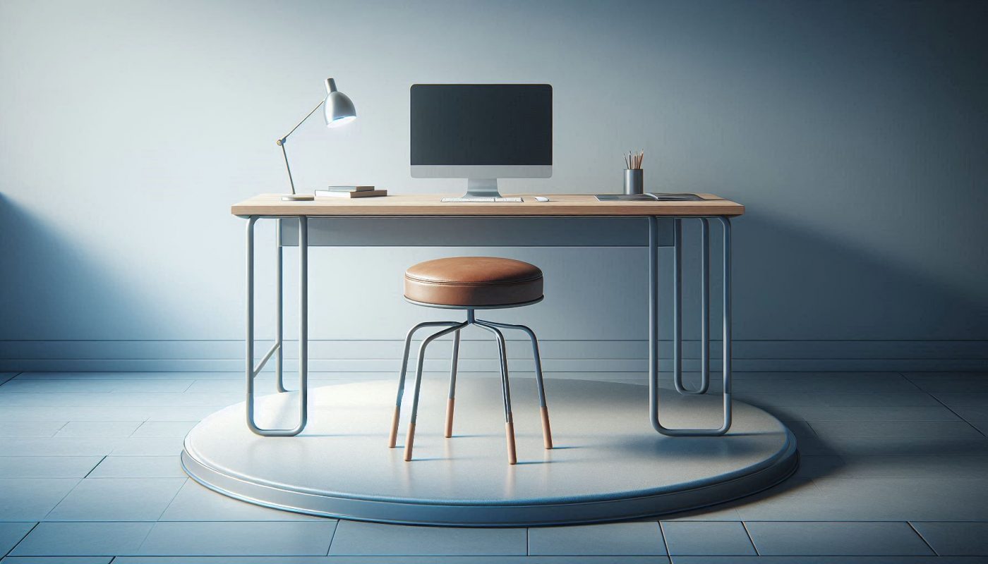 tabouret ergonomique avec bureau moderne