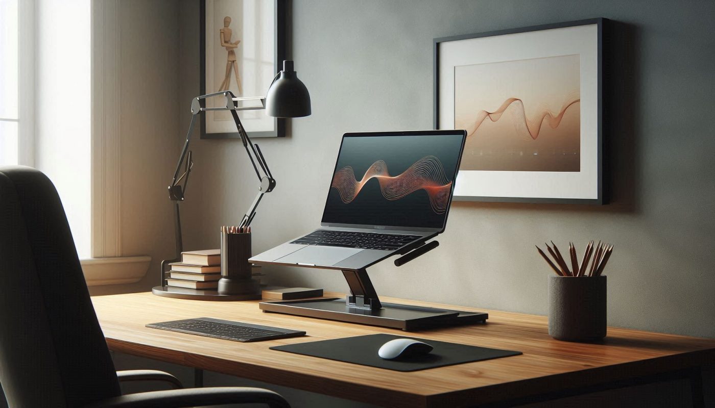 bureau avec support pour ordinateur portable