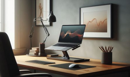 bureau avec support pour ordinateur portable