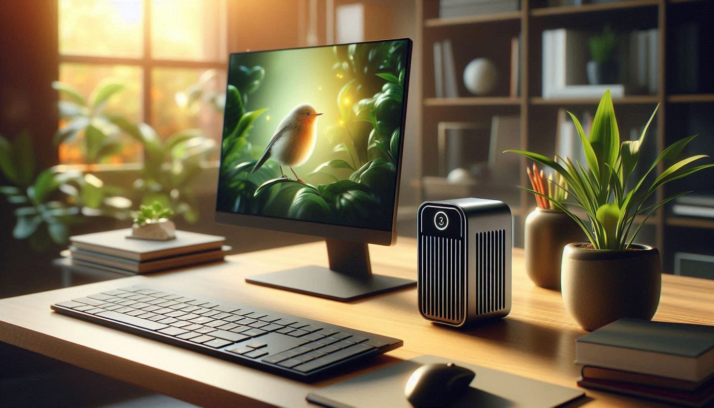 mini pc de bureau puissant a cote ecran