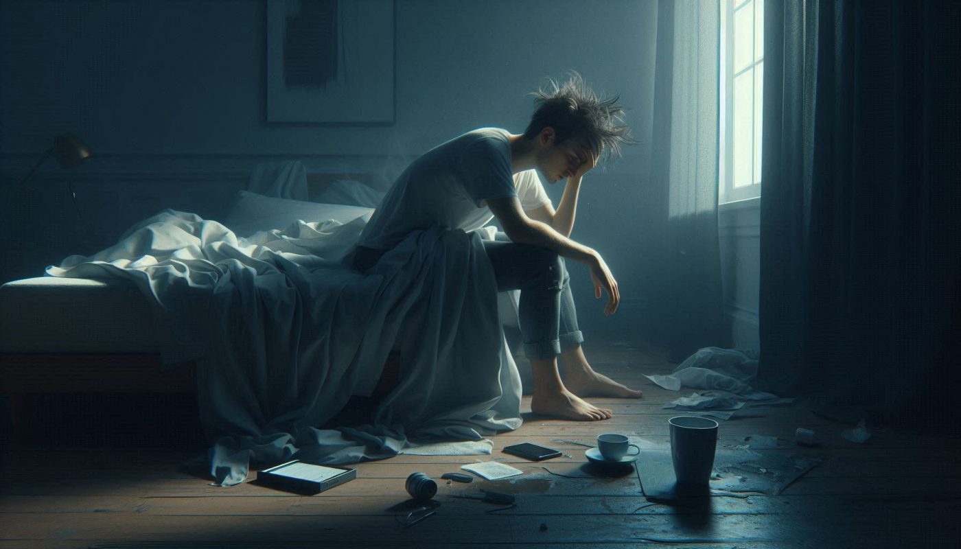 image d un garçon dans lit froid en desordre