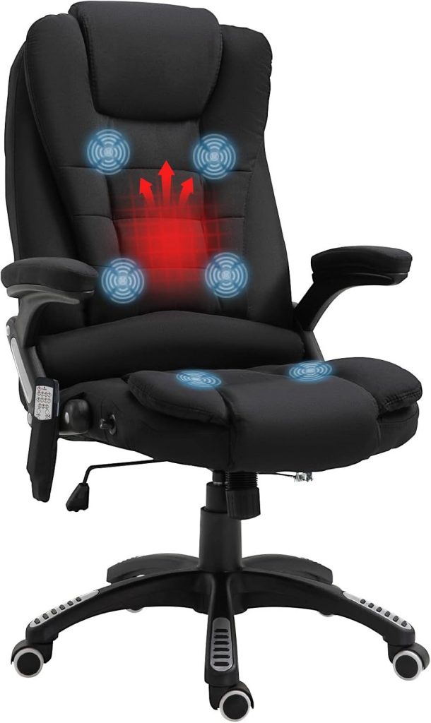 fauteuil de bureau massant et chauffant avec telecommande