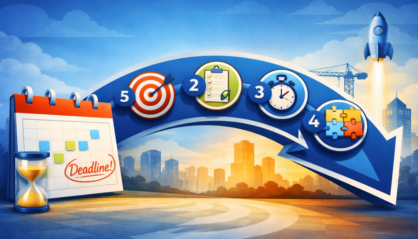 agenda avec fleche et fusee